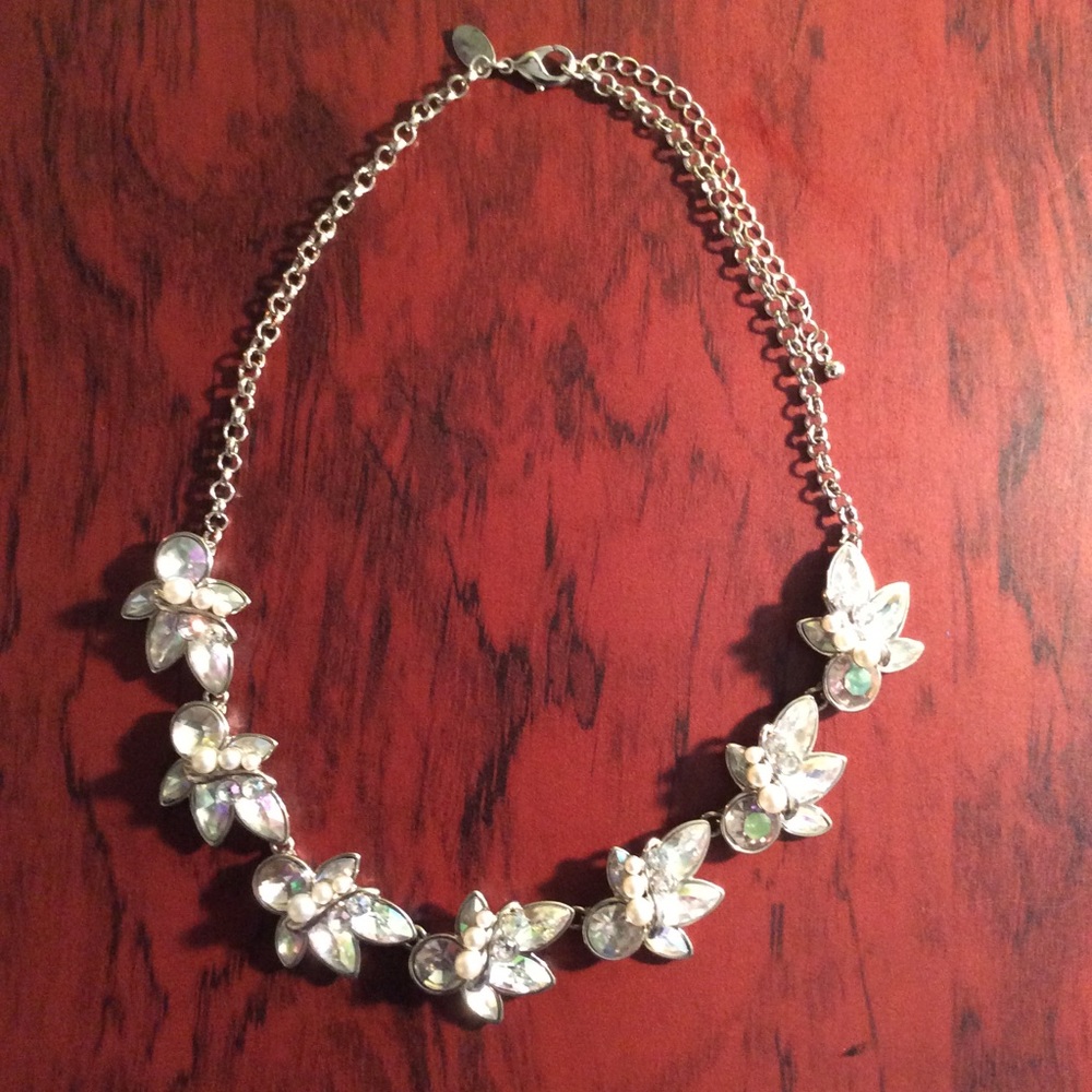 Charming Charlie’s Crystal flower necklace